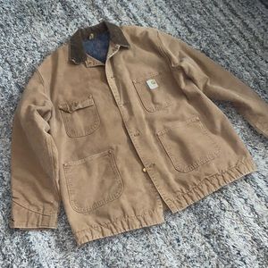 Carhartt button front work jacket lined size 50 long